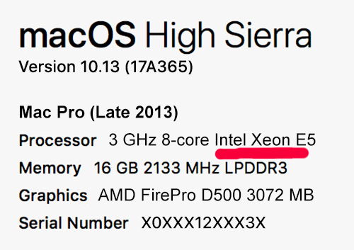 What processor type have my Mac Pro